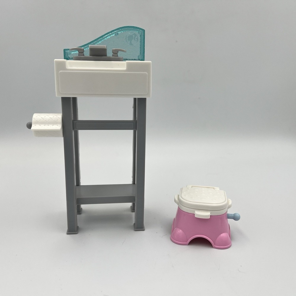 Barbie Skipper Babysitters Potty Training Set Flushing Toilet & Sink Replacement